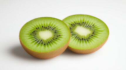 Sliced kiwi showcasing vibrant green color and texture