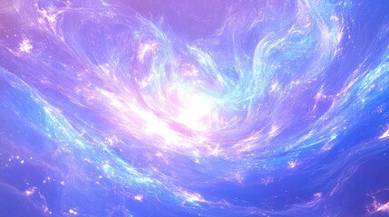 Naklejka premium Ethereal Cosmic Swirl with Vibrant Colors and Starry Highlights