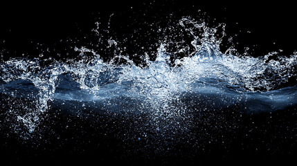 Water Splashing Against Black Background