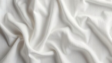 Obraz premium Premium White Linen Fabric Texture, Draped Cotton Material Background for Design & Product Presentation