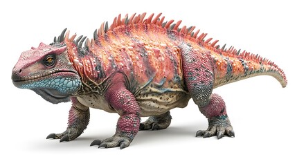 Obraz premium Colorful lizard, reptile, creature, fantasy animal, isolated on white background.