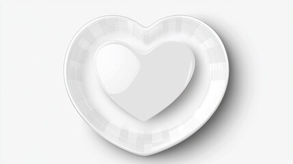 White heart-shaped dish with smaller heart inside.