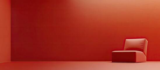 Red armchair in a red room.