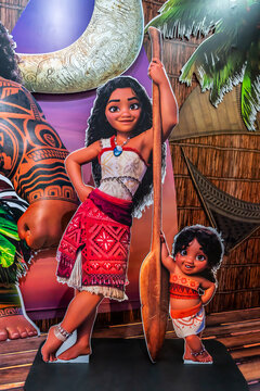 BANGKOK, THAILAND, 05 Dec 2024 - A beautiful standee of a movie called Moana 2 Display at the cinema to promote the movie