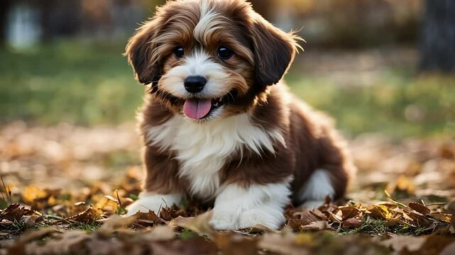 beautiful happy reddish puppy video dog sitting frontal pet tongue olated adorable animal cheerful orange blood red attractive bichon breed brown charming cute doggy  