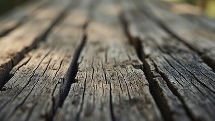 Macro Shot of Weathered Wood Texture, Detailed Grain and Cracks, Aged Wooden Surface, Natural Light, f/2.8