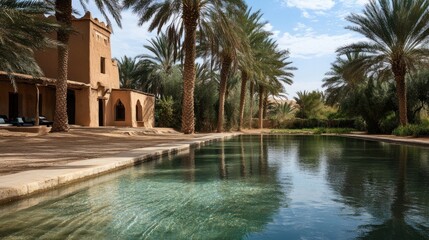 Oasis Poolside Paradise: Moroccan Desert Retreat