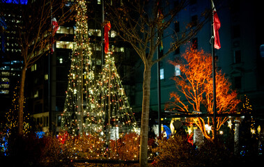 Naklejka premium Christmas tree in the night 