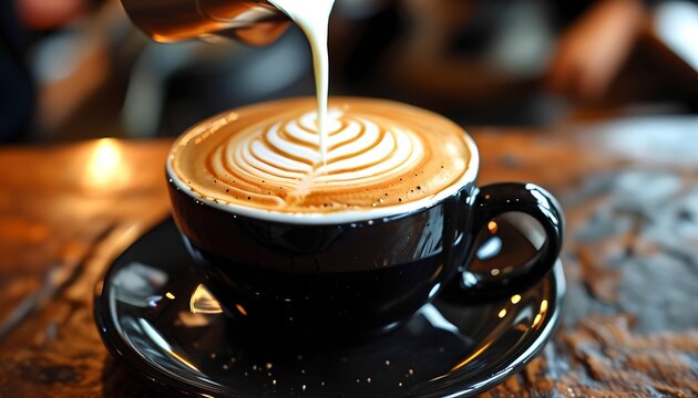 Brewing artistry masterful coffee preparation in a cozy  captured close-up to showcase culinary creativity for coffee enthusiasts