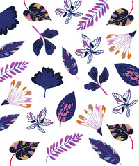 Fototapeta premium leaf background pattern with leaf chips