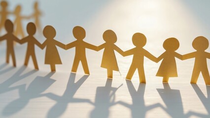 Golden Paper Chain, Unity, Diversity, Connection - Intricate Shadow Art