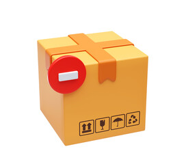 Obraz premium Minus Icon on cardboard Package 3D illustration