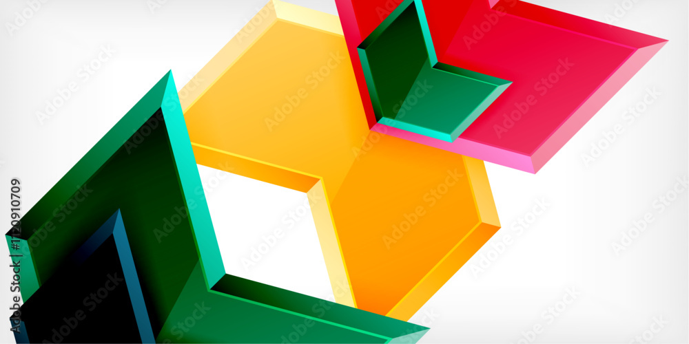 Poster Vector 3d arrow techno design template