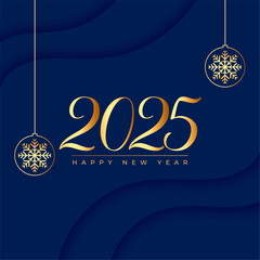 happy new year 2025 wishes background with xmas bauble