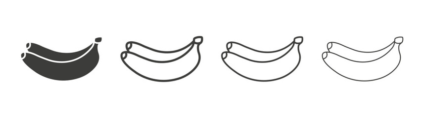 Banana icon pack. vector illustration