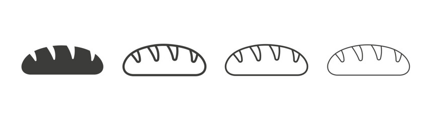 Bread loaf icon pack. vector illustration