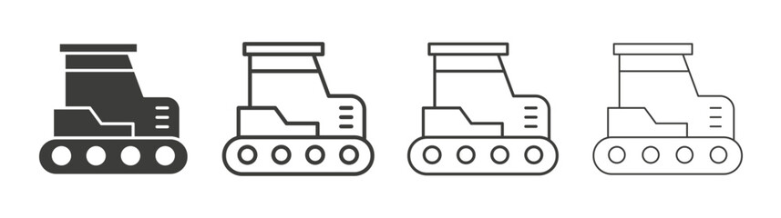 Bulldozer icon pack. vector illustration