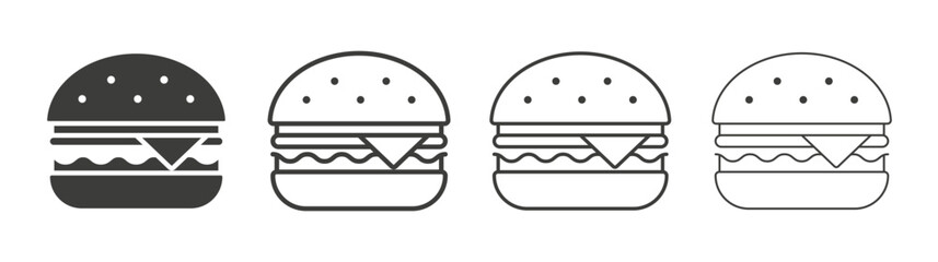 Burger icon pack. vector illustration