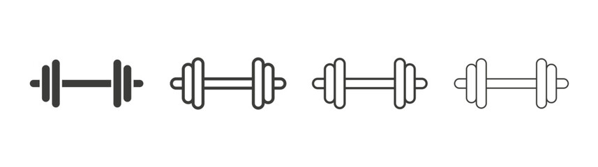 Dumbbell icon pack. vector illustration