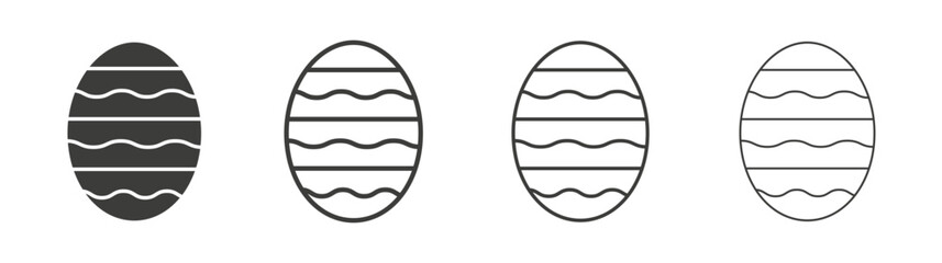 Easter egg icon pack. vector illustration