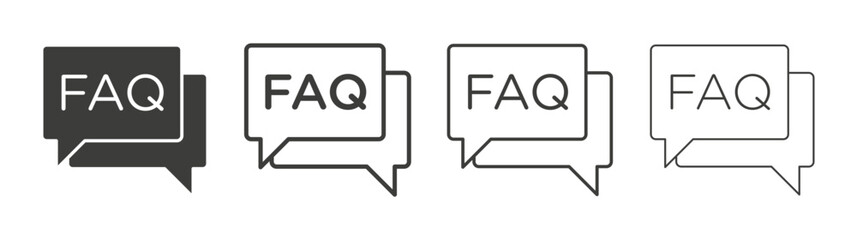 Naklejka premium FAQ icon pack. vector illustration