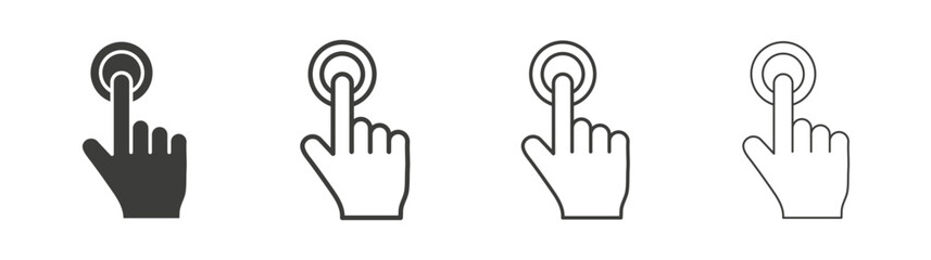 finger tap icon pack. vector illustration