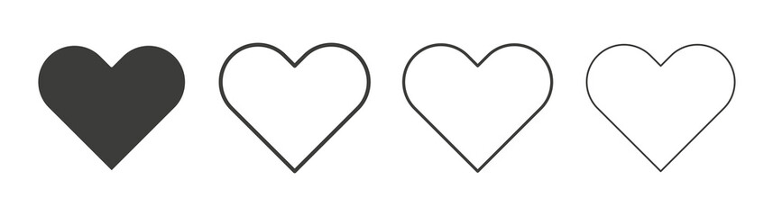 Heart icon pack. vector illustration