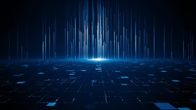 Technology tunnel digital business corporate abstract particles hex presentation broadcast background loop