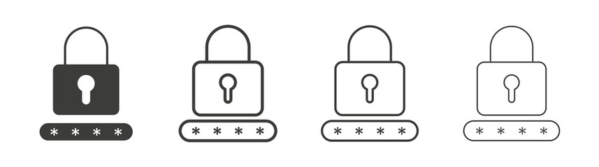 Password icon pack. vector illustration