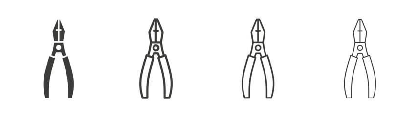 Pliers icon pack. vector illustration