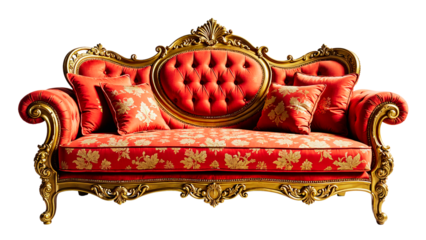 Armchair isolated sofa on red.