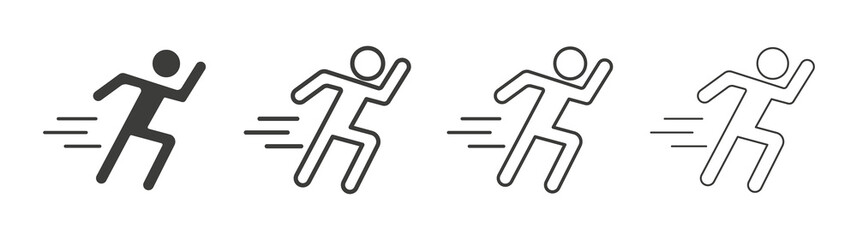 Running icon pack. vector illustration