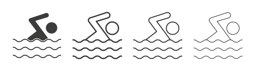 Swimming icon pack. vector illustration