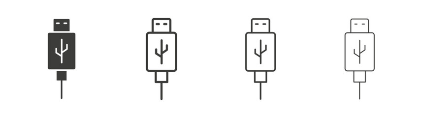 Usb icon pack. vector illustration