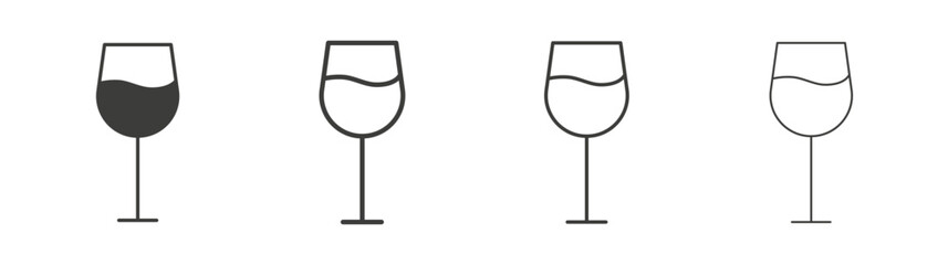 Wine glass icon pack. vector illustration