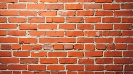Obraz premium Close-up Red Brick Wall Texture Background, Orange and White Brick Pattern with Copy Space, Flat Lay Photography