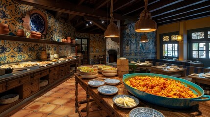 Spanish Restaurant Buffet Paella Tapas Cuisine Food