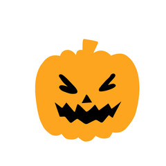 Hellowen pumpkin horror flat illustration
