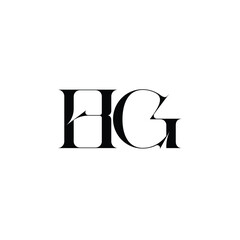 HG monogram logo design letter text name symbol monochrome logotype alphabet character simple logo