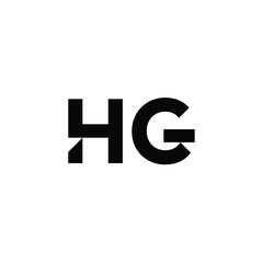 Obraz premium HG monogram logo design letter text name symbol monochrome logotype alphabet character simple logo