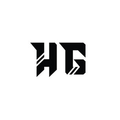 HG monogram logo design letter text name symbol monochrome logotype alphabet character simple logo
