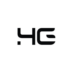 HG monogram logo design letter text name symbol monochrome logotype alphabet character simple logo