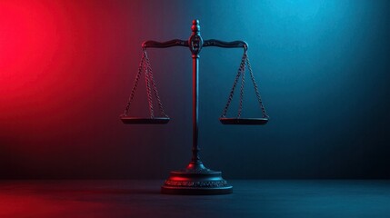 Labor rights. Justice balancing act studio setting photography dark and light environment artistic viewpoint symbol of fairness