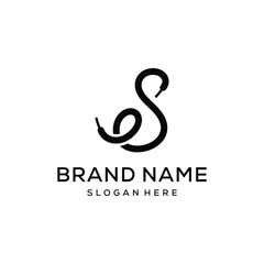 Initial letter S shoelace logo design vector template
