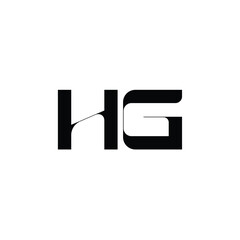 HG monogram logo design letter text name symbol monochrome logotype alphabet character simple logo