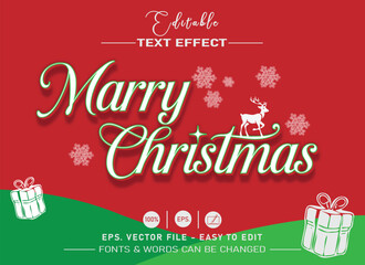 Marry christmas editable text effect