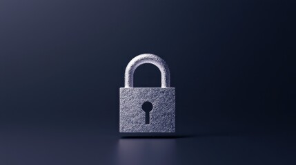 Fototapeta premium Silver Padlock on Dark Background Symbolizing Security, Protection, and Privacy in Digital and Physical Spaces for Various Uses in Marketing and Design Projects