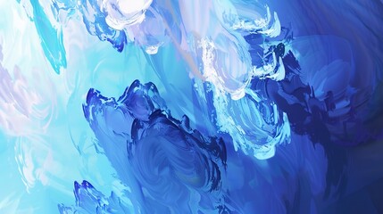 Obraz premium Blue Abstract Digital Fractal Art - a mesmerizing and futuristic visual. The intricate fractal patterns create a sense of depth and dynamic energy, evoking modern digital artistry.