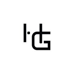 HG monogram logo design letter text name symbol monochrome logotype alphabet character simple logo