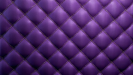 Fototapeta premium High-Resolution Deep Purple Quilted Fabric Texture, Luxury Diamond Stitch Pattern Background